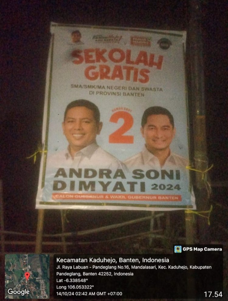 Bapera Pandelang Lakukan Pemasangan Baliho Andra-Dimyati di 50 Titik Se Pandeglang