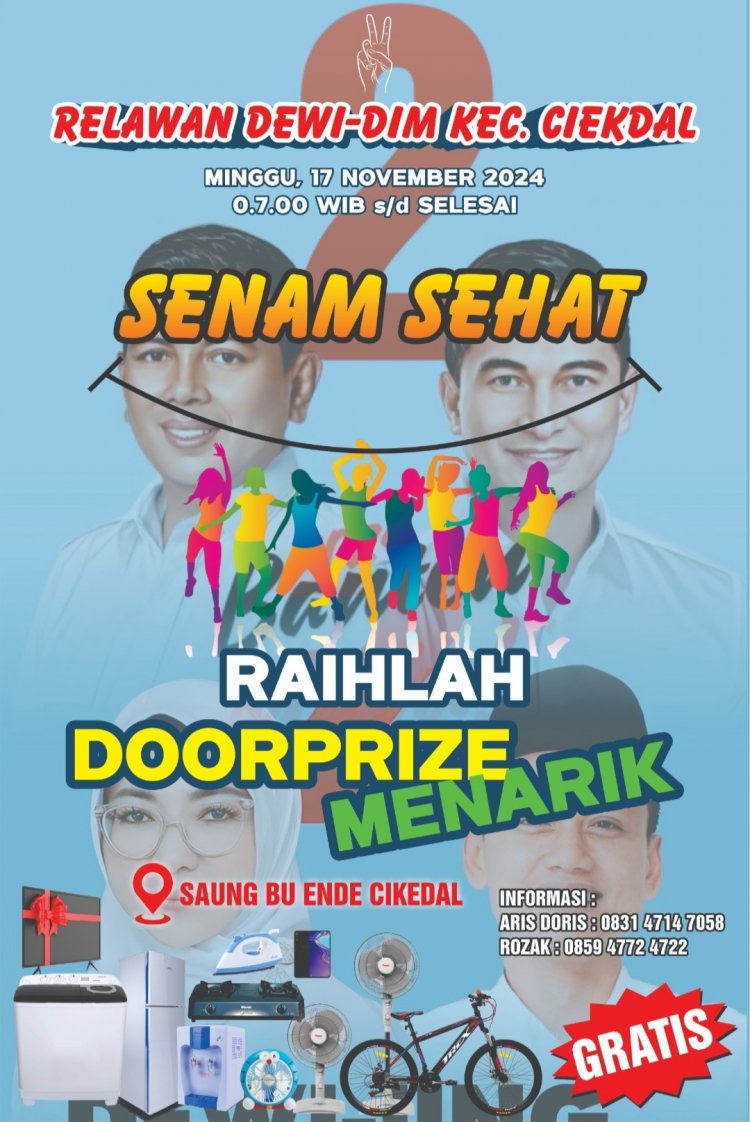 Relawan Dewi-Dim Kecamatan Cikedal Gagas Senam Sehat, Guna Mendukung Pemilu Damai dan Sehat