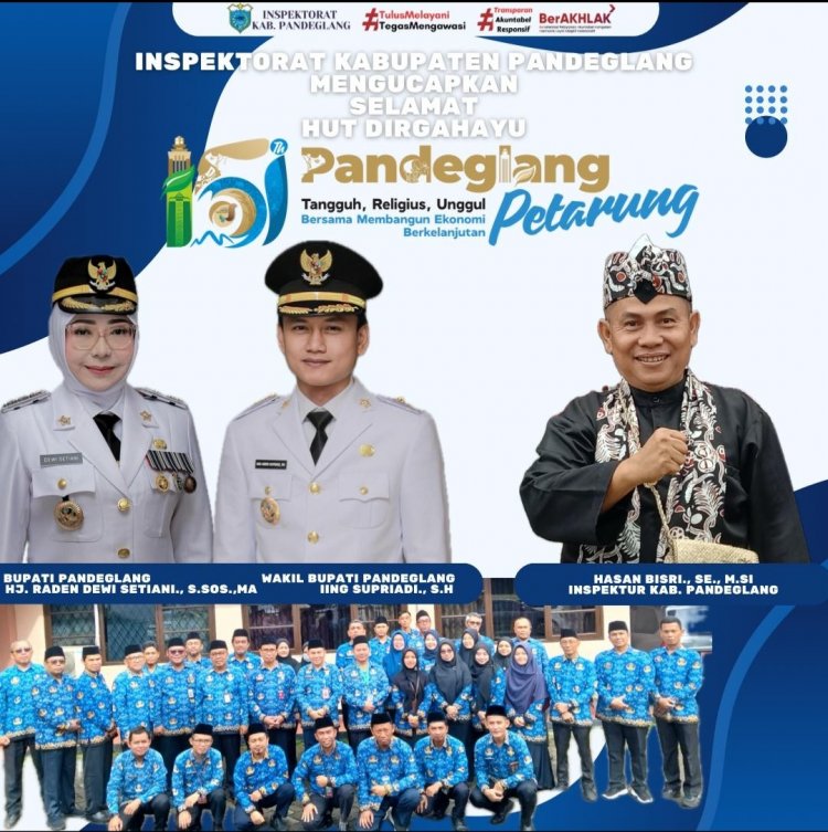 Inspektur Inspektorat Pandeglang Beserta Jajaran , Mengucapkan Selamat Hari Jadi Kabupaten Pandeglang Ke 151