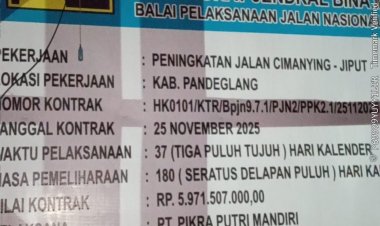 Aktivis Pergerakan Nilai Pengerjaan Peningkatan Jalan Cimanying-Jiput Oleh PT.PIKRA PUTRI MANDIRI Diduga Bukan Muti-years Contract