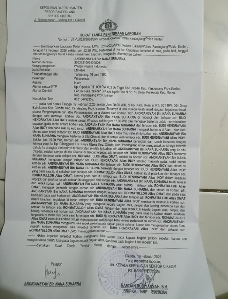 Kasus Dugaan Pengeroyokan di Cikedal Berujung Laporan Polisi, Dua Pria Berstatus Terlapor