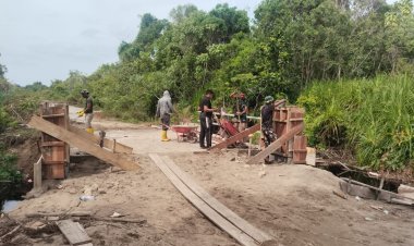 Pembangunan Jembatan Aramco di Uning Mas Masuki Tahap Akhir, TNI Kebut Finishing untuk Segera Difungsikan