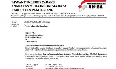 Tata kelola Dapur MBG di Pandeglang Tidak Sesuai Asta Cita Presiden Prabowo. DPC AMIRA dan DPC BPPKB Pandelang Akan Lakukan Aksi Unras