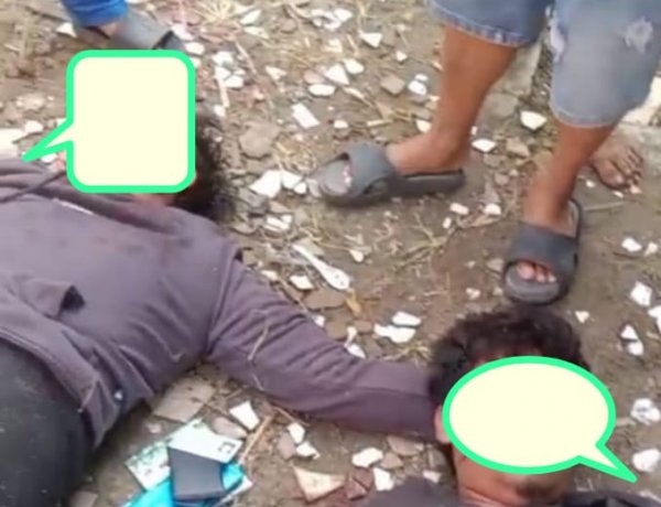 Dua Orang Terduga Pelaku Curanmor, Dapat Amukan Warga Jalupang