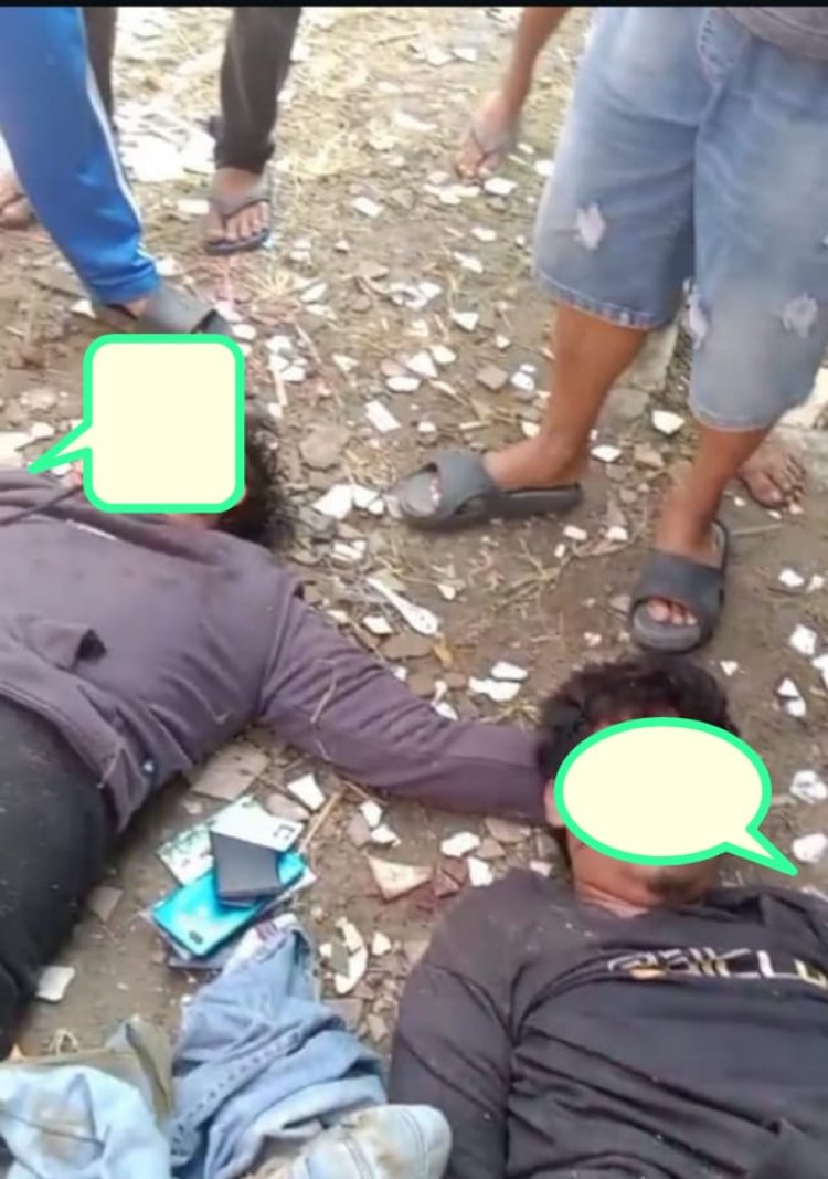 Dua Orang Terduga Pelaku Curanmor, Dapat Amukan Warga Jalupang