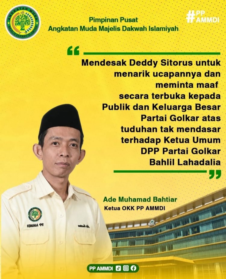 PP AMDDI Minta Deddy Sitorus Minta Maaf dan Tarik Ucapan, Perihal Tuduhan Kepada Ketum Partai Golkar Tanpa Dasar