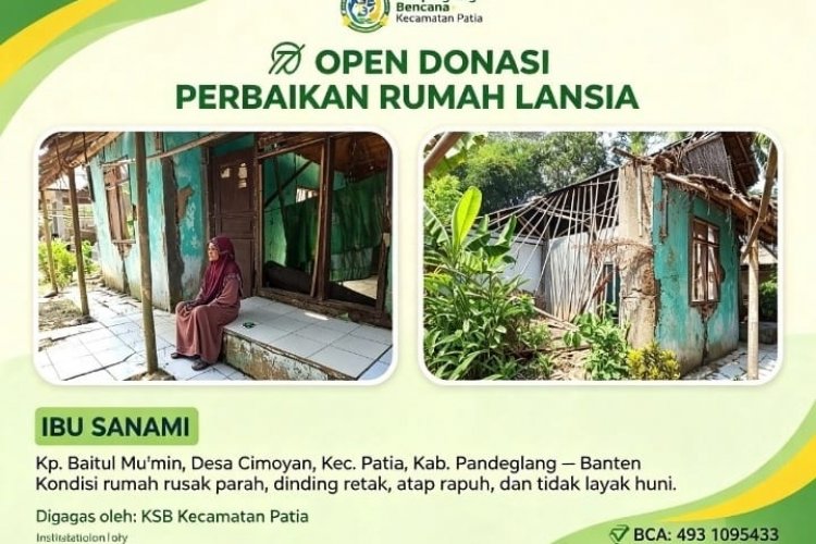 KSB Patia Galang Donasi untuk Bangun Kembali Rumah Lansia yang Tak Layak Huni