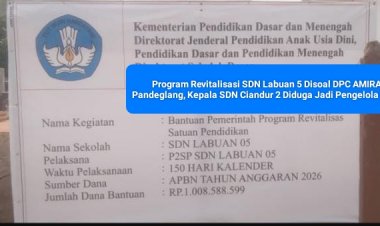 Program Revitalisasi SDN Labuan 5 Disoal DPC AMIRA Pandeglang, Kepala SDN Ciandur 2 Diduga Jadi Pengelola Dana